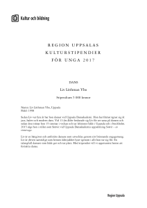 REGION UPPSALAS KULTURSTIPENDIER FÖR UNGA 2017