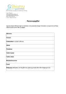 Personuppgifter - Shiatsupunkten