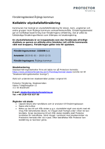 Försäkringsbesked Årjängs kommun Kollektiv olycksfallsförsäkring
