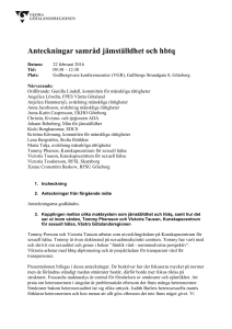 Anteckningar samråd jämställdhet och hbtq