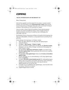 VIKTIG INFORMATION OM MICROSOFT XP Bästa Compaq