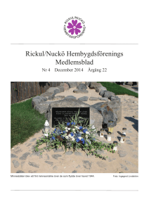 Medlemsblad 4 2014 - Rickul/Nuckö Hembygdsförening