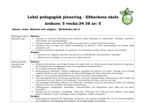 Lokal pedagogisk planering - Ekbackens skola årskurs: 5 vecka:34
