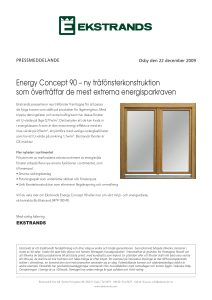 Energy Concept 90 – ny träfönsterkonstruktion som överträffar de