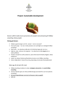 Project: Sustainable development