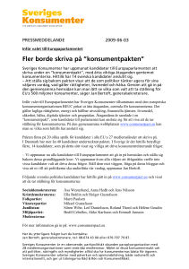 Fler borde skriva på ”konsumentpakten”