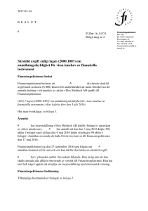 Särskild avgift enligt lagen (2000:1087) om anmälningsskyldighet