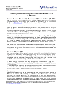 NeuroVive presenterar positiva prekliniska data i