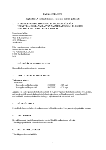 PAKKAUSSELOSTE Duplocillin LA vet injektioneste, suspensio
