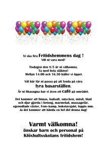 Vi ska fira Fritidshemmens dag