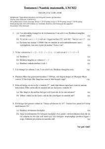 Tentamen i Nautisk matematik, LNC022