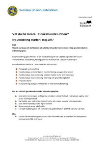 Vill du bli lärare i Brukshundklubben?