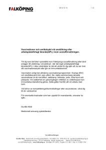 Vaccinationer och smittskydd vid anställning eller arbetsplatsförlagt