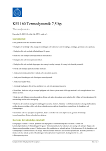 KTH | KE1160 Termodynamik 7,5 hp
