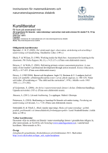Kurslitteratur - Institutionen för matematikämnets och