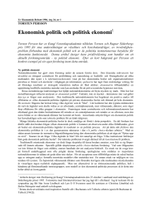 Ekonomisk politik och politisk ekonomi