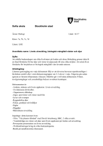 LPP Biologi, livets utveckling, växter, djur åk 7 lå 16-17