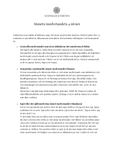 Sinnets/medvetandets 4 nivåer