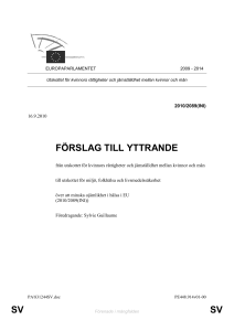 SV SV FÖRSLAG TILL YTTRANDE