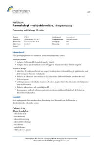 Farmakologi med sjukdomslära, 15 högskolepoäng