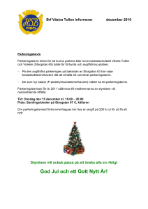 Brf Västra Tullen informerar