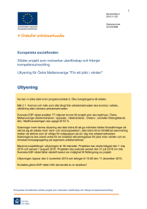 Utlysning - Svenska ESF