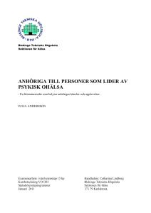 anhöriga till personer som lider av psykisk ohälsa