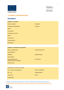 Ansökan - Svenska ESF