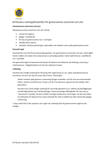 Ordningsföreskrifter Gemensamma utrymmen 2014-04-28