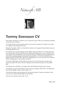 Tommy Svensson CV