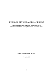 Rapport: Hur blev det med anställningen?