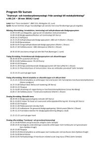 Program för kursen - Svenska Föreningar för Klinisk Immunologi och