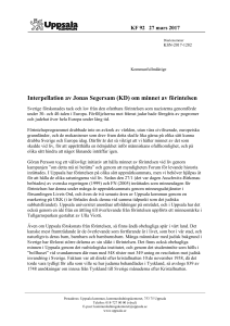 92. Interpellation av Jonas Segersam (KD) om minnet av förintelsen