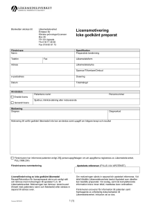 Licensmotivering Icke godkänt preparat