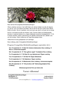 Varmt välkomna! - Evangeliska Brödraförsamlingen