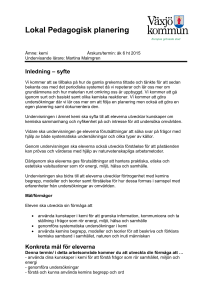 Pedagogisk planering – förslag till mall