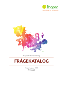 frågekatalog - Pangea Matematiktävling