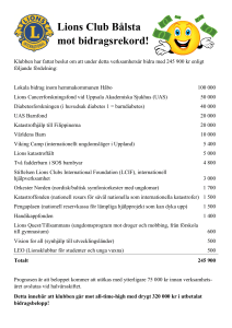 Lions Club Bålsta mot bidragsrekord!