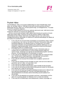 Psykisk hälsa - Feministiskt initiativ