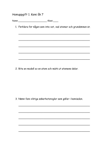 Hemuppgift 1. Kemi åk 7
