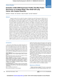 Evaluation of MicroRNA Expression Profiles
