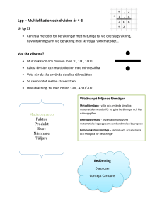Lpp – Multiplikation och division år 4-6 Ur Lgr11