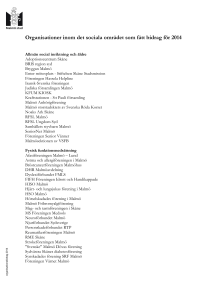 Organisationer inom det sociala området som fått bidrag för 2014