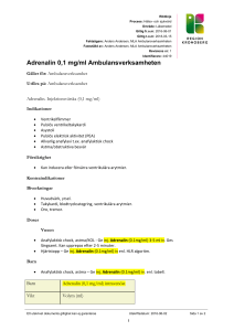 Adrenalin 0,1 mg/ml Ambulansverksamheten