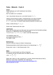 Fakta – Arbete – energi