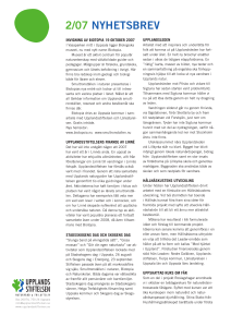 2/07 nyhetsbrev - Upplandsstiftelsen