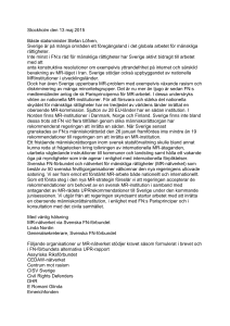 Stockholm den 13 maj 2015 Bäste statsminister Stefan Löfven