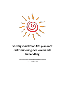 Solveigs förskolor ABs plan mot diskriminering och kränkande