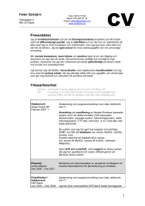 Presentation Yrkeserfarenhet