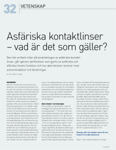 Asfäriska kontaktlinser – vad är det som gäller?